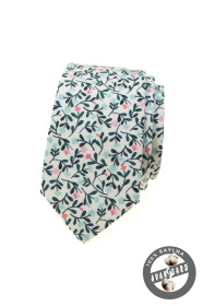Bavlněná slim kravata s barevným vzorem